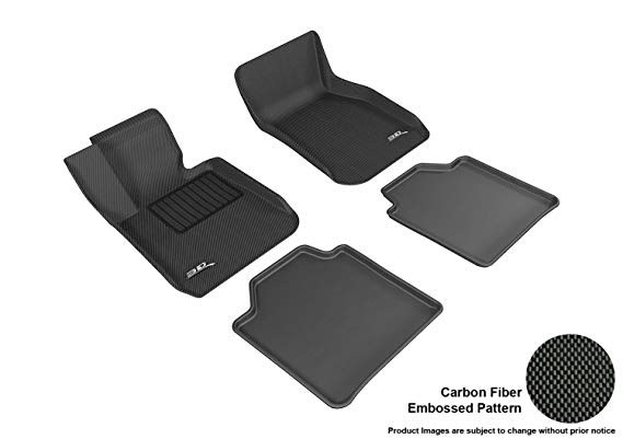 3D MAXpider Complete Set Custom Fit All-Weather Floor Mat for Select BMW 3 Series Models - Kagu Rubber (Black)