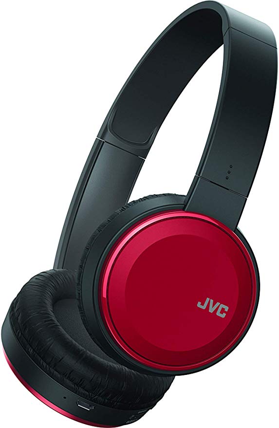 JVC Wireless Lightweight Flat Foldable on Ear Bluetooth Headband with Mic, Red (HAS190BTR)