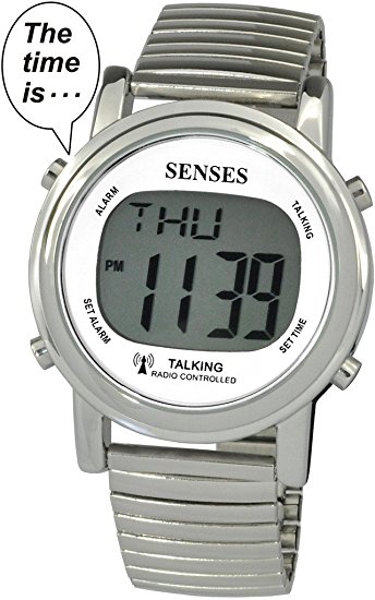 ATOMIC! Talking Watch - Sets Itself SENSES Metal Easy-To-Read Talking Watch (SRTKD1-2)