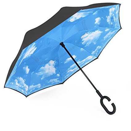 Huiyuzhi Travel Umbrella Waterproof C Shape Double Layer Reverse Umbrella