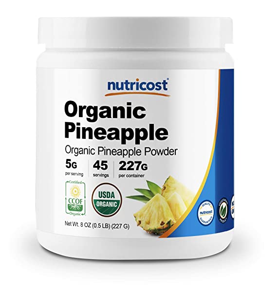Nutricost Organic Pineapple Powder (8 OZ) - USDA Certified Organic, Freeze Dried, Pineapple Juice Powder, Gluten Free