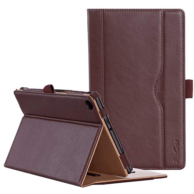 ProCase ASUS ZenPad 8.0 Z380M Case (2015 ZenPad Z380C,Z380CX,Z380KL) - Stand Cover Folio Case for ASUS ZenPad 8.0 8-Inch Tablet, Multiple Viewing angles, Document Card Pocket (Brown)