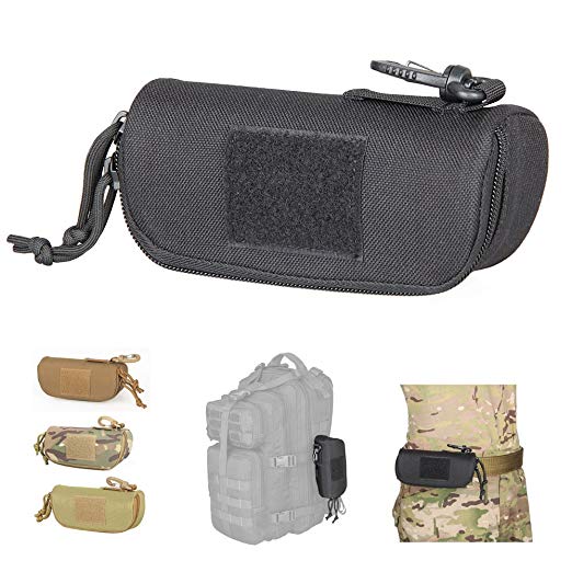 Tactical Molle Sunglasses Case Outdoor Portable Anti-Shock 1000D Nylon Hard Clamshell Carry Glasses Case