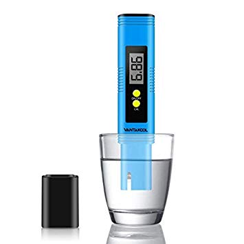 VANTAKOOL Digital PH Meter, PH Meter 0.01 PH High Accuracy Water Quality Tester with 0-14 PH Measurement Range for Household Drinking, Pool and Aquarium Water PH Tester Design with ATC (Blue)