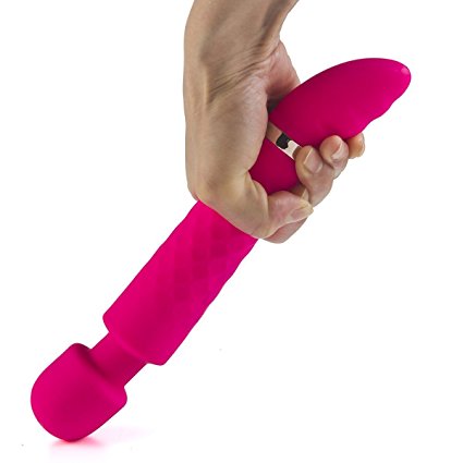 Bigbang Upgraded Silicone USB Charging Double Points Stimulation Smooth Design Wireless Electric Back Body Handheld Magic Wand Massager Pale Purple