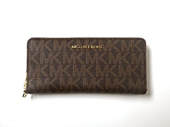 Michael Kors Jet Set Travel Monogram Zip Around Travel Wallet Wristlet