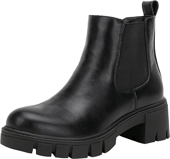 Jeossy Women's Ankle Boots 9606 Chelsea Platform Chucky Heel Booties for Women