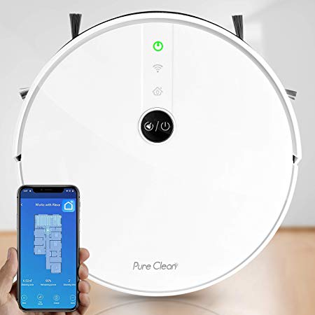 Alexa Smart Robot Vacuum Cleaner - Gyroscope S Path - Self Charging Automatic Cleaning Robotic Sweeper Wireless Control via WiFi Google Assistant, Works w/ Carpet Hardwood Floor - Pure Clean PUCRC455
