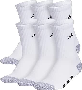 adidas Boys Athletic Cushioned Crew Socks (6-Pair) for Kids, Boys and Girls - durable, breathable fabric ready for Sport