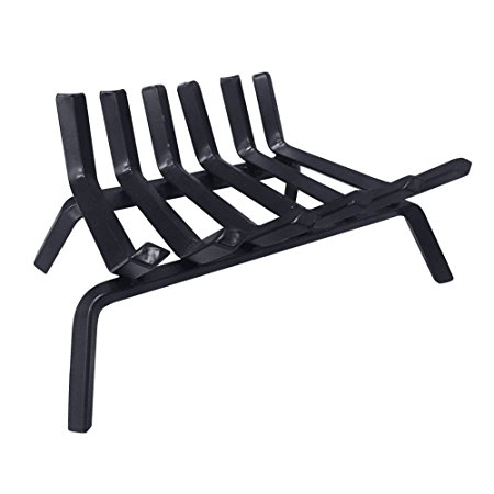 Black Wrought Iron Fireplace Log Grate 18 inch Wide Heavy Duty Solid Steel Indoor Chimney Hearth 3/4" Bar Fire Grates for Outdoor Fire Place Kindling Tools Pit Wood Stove Firewood Burning Rack Holder