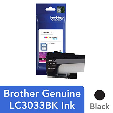 Brother Genuine LC3033BK, Single Pack Super High-Yield Black INKvestment Tank Ink Cartridge, Page Yield Up to 3,000 Pages, LC3033, Amazon Dash Replenishment Cartridge