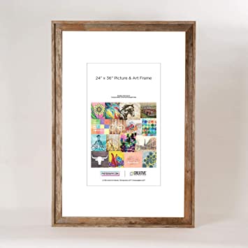 Picture Wall Art - Rustic Reclaimed Barnwood 24 x 36 Picture Frame - Proudly Made in The USA!