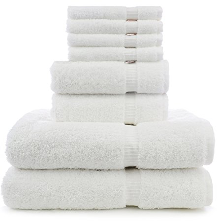 Turkuoise Turkish Towel 2 Bath Towels, 2 Hand Towels, 4 Wash Clothes Towel (8-Pieces)