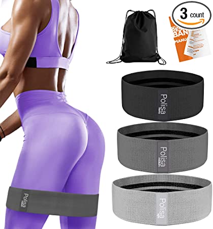 Resistance Exercise Bands for Legs and Butt | Workout Bands Booty Bands Glute Bands Loop | Non Slip Wide Elastic Stretch Circle Hip Bands for Sports Fitness Training Bands for Women