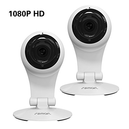 Wireless Security Camera, FSMART Wifi Surveillance Indoor Video Home Camera System with Motion Detection Night Vision Two Way Audio (TWO PACK)