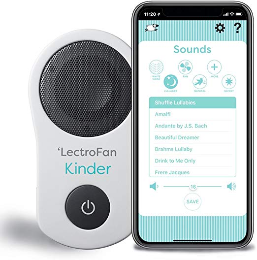 Adaptive Sound Technologies LectroFan Kinder Sleep Sound Machine and Night Light for Infants and Toddlers