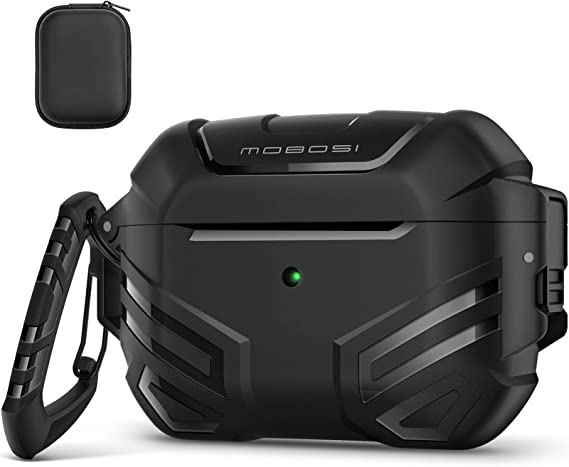 MOBOSI for AirPods Pro 2nd Generation Case Cover(2022) with Lock, Military Grade AirPod Pro 2 Case for Men Women, Full-Body Shockproof Protective Case with Keychain for AirPods Pro 2nd Gen, Black