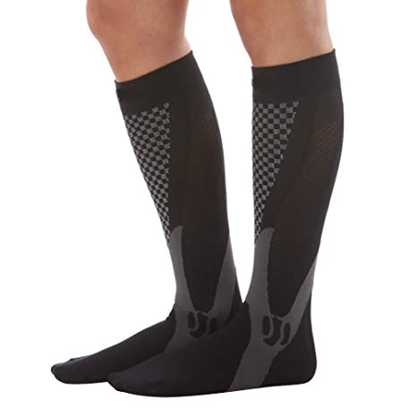 ESHOO Unisex Compression Socks Leg Support Stretch Magic Performance Sports Running Knee-High Socks
