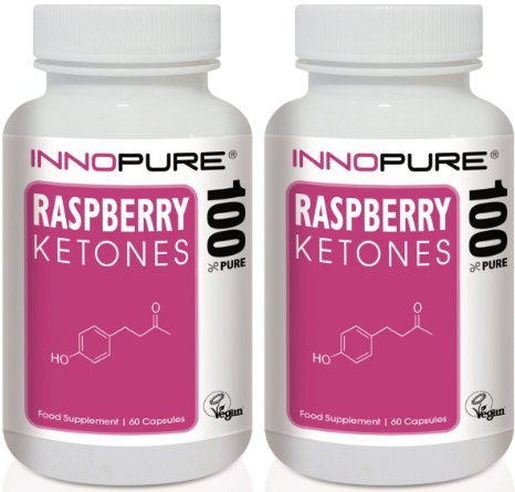 Raspberry Ketones Slimming Pills Duo Saver Pack  High Strength Natural and Pure Ketones  2 Months Supply  Innopure