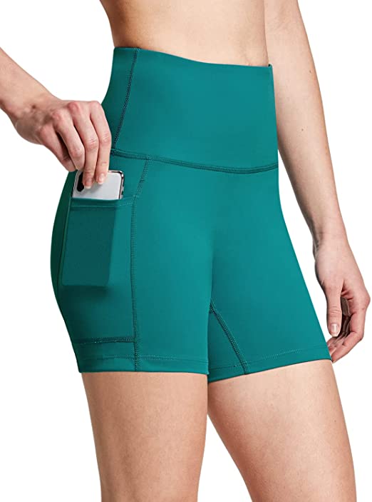 BALEAF Women's 8"/ 7"/ 5" High Waist Biker Shorts Workout Yoga Running Gym Compression Spandex Shorts Side Pockets