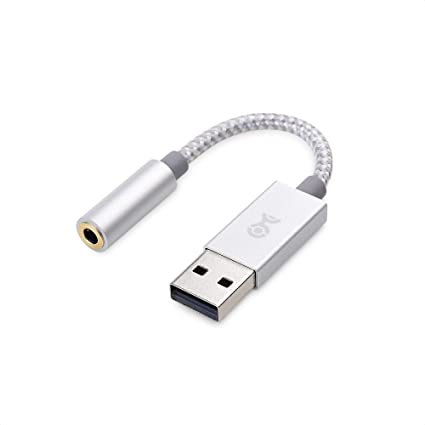 Cable Matters Premium Braided USB to 3.5mm Audio Adapter (USB Audio Adapter with Built in DAC Codec) for Windows and macOS