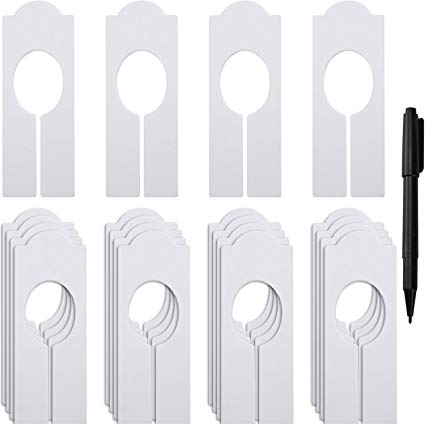 WILLBOND 20 Pack Blank Clothing Rack Size Dividers Rectangular Closet Dividers for Home Closet Cloth Store