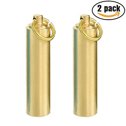 PPFISH Waterproof Brass /Aluminum /Stainless Steel Pill holder Fob Case Container Keychain