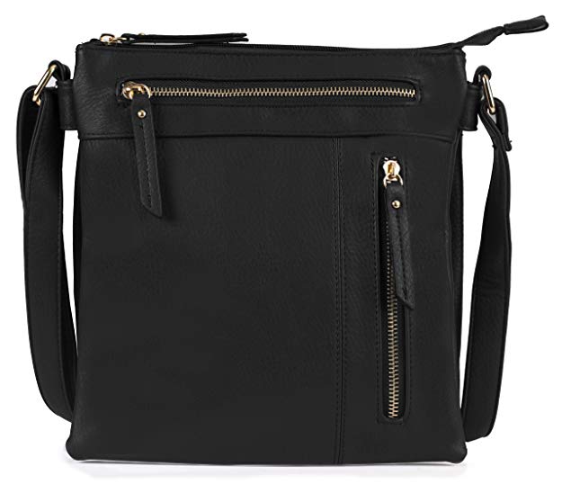 Big Handbag Shop Womens Medium Size Trendy Messenger Cross Body Shoulder Bag