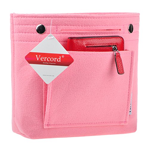 Vercord Handbag organizer,Felt Insert Purse Organizer Bag in Bag 10 Pockets Structure Shaper