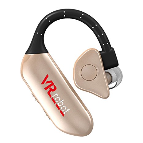 VR-robot Sport Stereo Headset, Sweatproof Earphones, Q8VR4 Wireless Bluetooth Headphone,Mini Earphone for iPhone 7,iPad,Samsung,Andriod (Gold)
