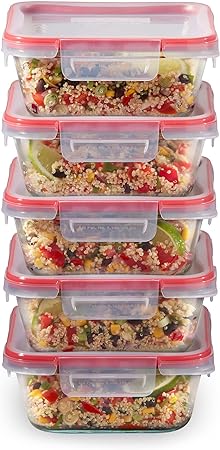 Pyrex Freshlock 10pc 4c Sq Meal Prep Set, Clear