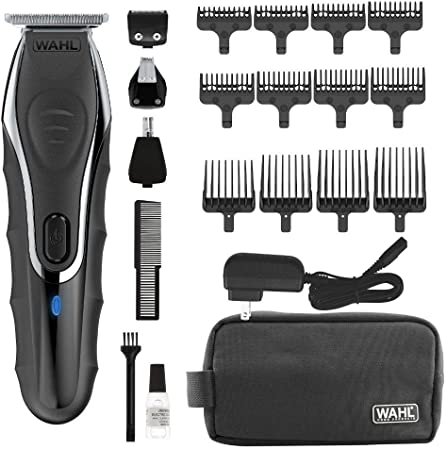 Wahl Clipper Aqua Blade Wet/Dry Beard Trimmer Kit, Lithium Ion All in One Grooming Kit for Beard, Ear, Nose and Body, Waterproof Cordless Rechargeable, By The Brand used by Professionals #9899-100