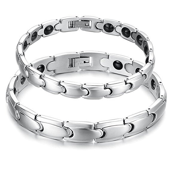 Starista Jewelry Titanium Magnetic Therapy Link Bracelet Germanium Power Health Wristband