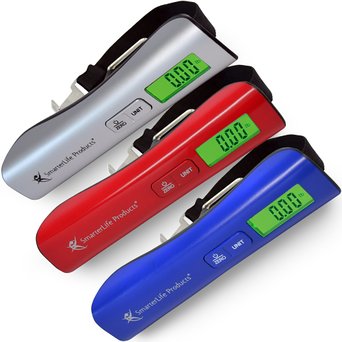 Digital Luggage Scale for Travel - Accurate, Large Display   Storage Pouch, Battery