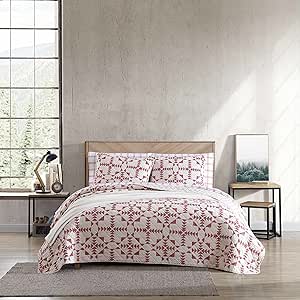 Eddie Bauer- King Quilt Set, Cotton Reversible Bedding Set, All Season Lodge Home Décor (Arrowhead Red, King)