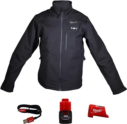 Milwaukee 204-21 M12 Lithium-Ion Toughshell Black Heated Jacket Kit with Battery