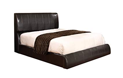 Furniture of America Stanley Leatherette Platform Bed, California King, Espresso