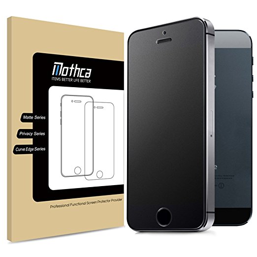 Mothca iPhone 5 5s 5c SE Screen Protector Matte Anti-Glare & Anti-Fingerprint 9H HD Clear Tempered Glass Film Smooth as Silk--Lifetime Replacements Warranty (iPhone 5c/5/5s)