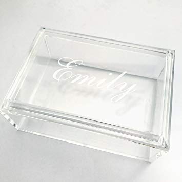 Personalized Acrylic Jewelry Box 7"x5"x3"