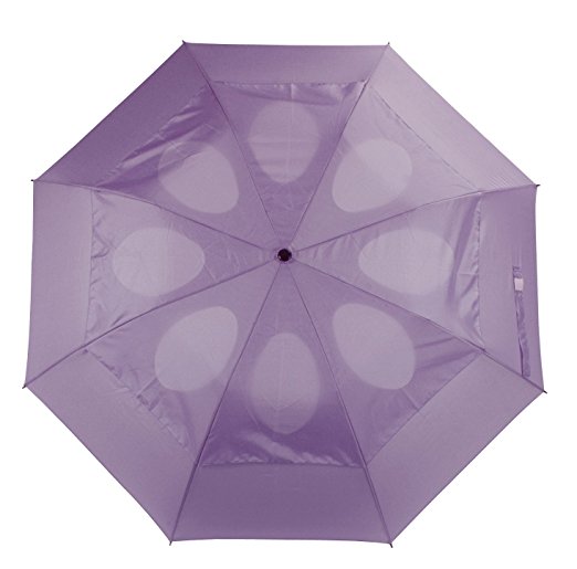Windproof Resistant Very Strong Open & Close Folding Vented Umbrella - Lilac.