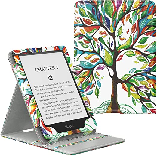 MoKo Case for 6.8" Kindle Paperwhite (11th Generation-2021) and Kindle Paperwhite Signature Edition, Premium Vertical Flip Cover with Auto Wake/Sleep for Kindle Paperwhite 2021, Lucky Tree