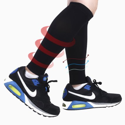 DAS Leben Calf Compression Leg Sleeve for Women Men Running Basketball Walking Cycling and Athletic Training (Black)