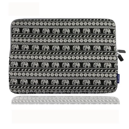 CASEKING Bohemian Style Canvas 13-13.3 Inch Laptop Notebook Sleeve Case Bag for Apple Macbook Pro Retina Macbook Air 13 /13.3-Inch and Most Brands'13-Inch Laptop(Black)