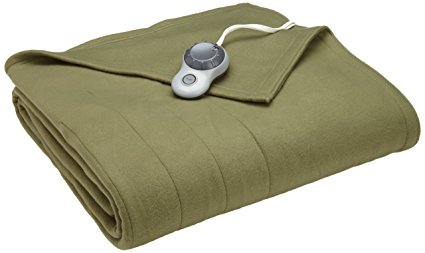 Sunbeam Quilted Fleece Heated Blanket with EasySet Pro Controller, Full, Ivy