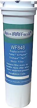 Aqua Fresh WF848 Replacement Filter Compatible for Fisher and Paykel 836848, 836860, PS2067635, RF201A, RWF1080, R0185011, RF201ADUSX5 Refrigerator Water Filter (1 Pack)