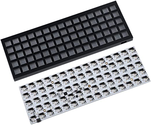 ID75 75 Keys Mechanical Keyboard Kit with QMK Hot Swappable Anodised Aluminium Housing Type C - Black