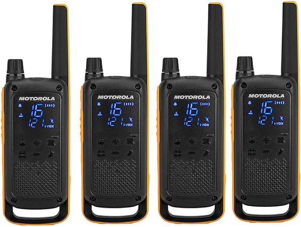 Radio portátil Motorola TALKABOUT T82 Extreme Quad Set con 4 pzas, UHF, negro y amarillo