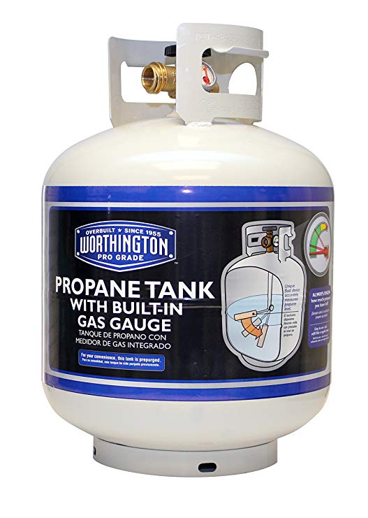 Worthington 336483 20-Pound Steel Propane Cylinder With Type 1 With Overflow Prevention Device Valve And Sight Gauge