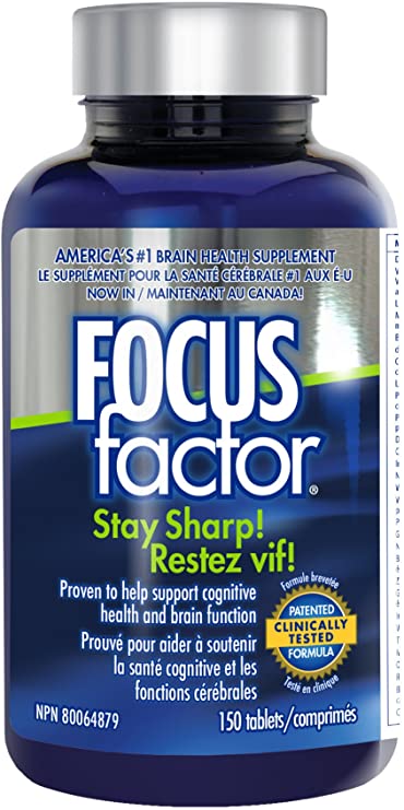 Focus Factor Memory, Concentration & Focus - Clinically Tested Brain Health Supplement, 150 Count