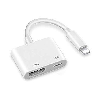 (Apple MFi Certified) Lightning to HDMI Adapter, 1080P Digital AV Audio Converter, HDMI Sync Screen with Charging Port for Select iPhone X 8 7 6, iPad and iPod Models on HDTV/Monitor/Projector